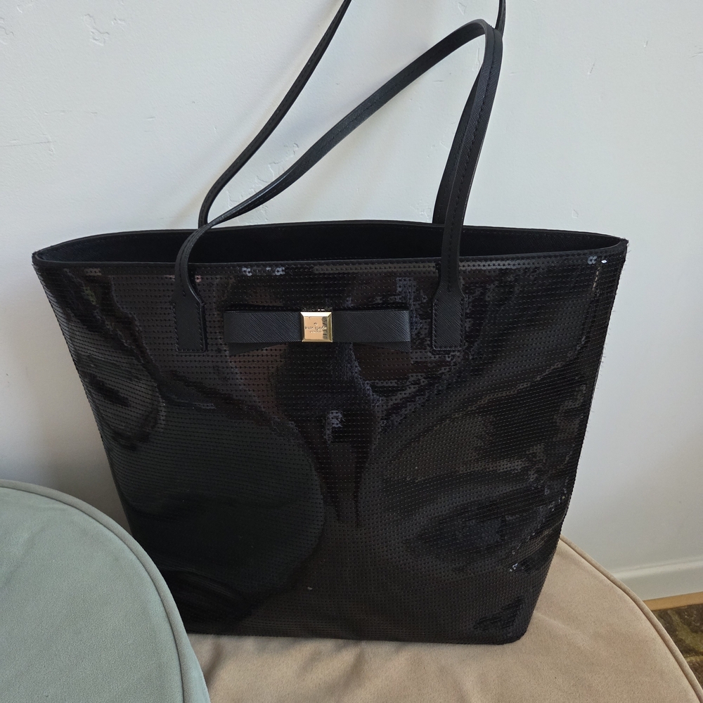 Kate Spade Black Sequin Tote Bag